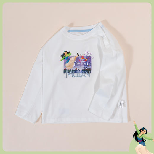 【商场同款】春秋季女童木兰公主印花长袖T恤绵柔百搭女宝宝上衣223DS0735 商品图1