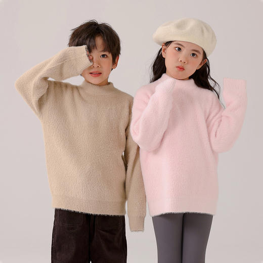 AVANN 儿童一体绒仿水貂毛节日限定毛衣7900 商品图3