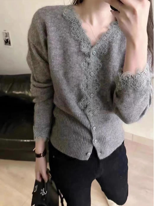 性感蕾丝羊绒小衫 商品图2