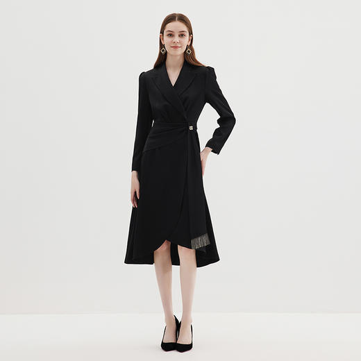 EITIE爱特爱秋季新款气质时尚翻领收腰连衣裙7177817 商品图4