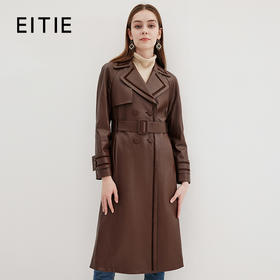 EITIE爱特爱冬季新款复古气质修身显瘦中长款羊皮大衣皮衣7293904