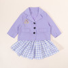 迪士尼童装女童西装套装两件套甜酷学院风外套百褶裙公主学生套装221DT0140 商品缩略图2