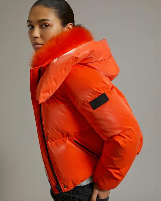 Yves Salomon - Down Jacket Irise - 女装 - 羽绒夹克 - 亮红 商品图1