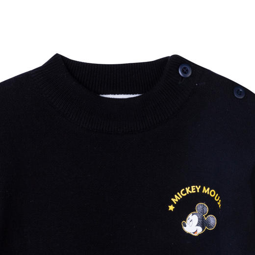 【商场同款】秋冬新款男童加绒套头毛衣双袖针织卡通米奇炫酷撞色毛衫百搭线衫214DS0252 商品图4