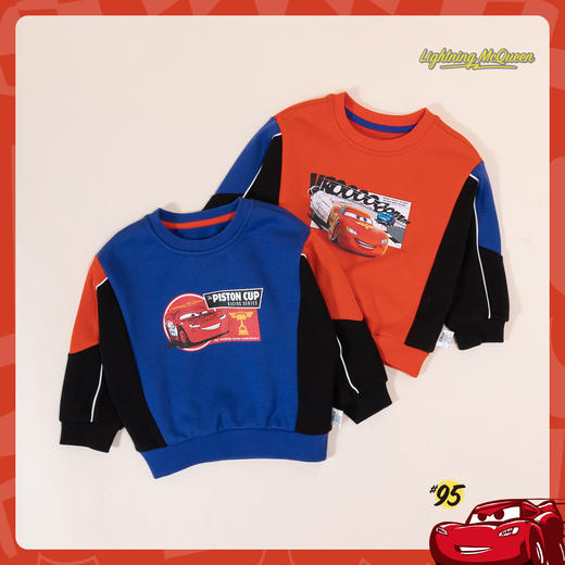 【商场同款】闪电麦昆春秋男童套头上衣中大童撞色衣袖时尚百搭炫酷卫衣214DS0355 商品图3