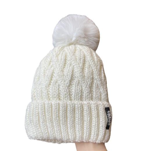 雀说 加绒双层帽子女冬季毛线帽洋气显脸小针织帽护耳保暖3ZF-122504 商品图4