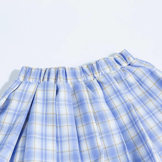 【商城同款】迪士尼童装女童T恤套装两件套学院风领带长袖T恤格子格子百褶裙221DT0139 商品图3