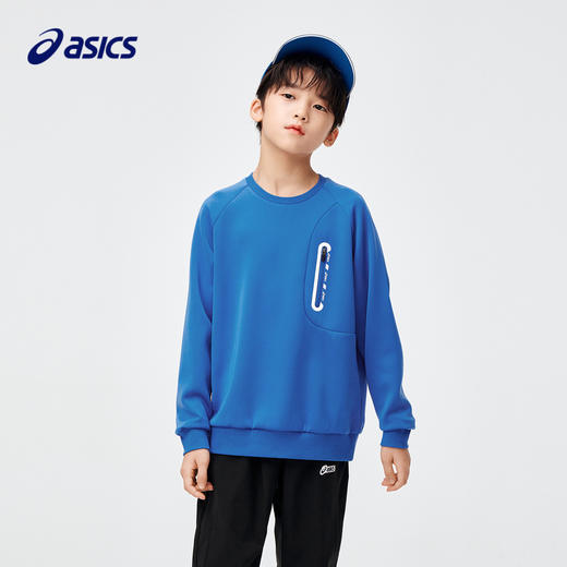 ASICS/亚瑟士童装2024年春季男儿童Q弹软糯长袖舒适柔软针织卫衣 商品图0
