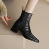 【预售5天】羊皮瘦瘦靴女短筒英伦风休闲厚底短靴潮流女靴HB&Z316 商品缩略图2