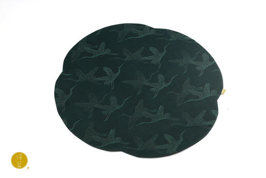 慢蓝刺绣椭圆 双面香云纱海棠 41*28cm 商品图10