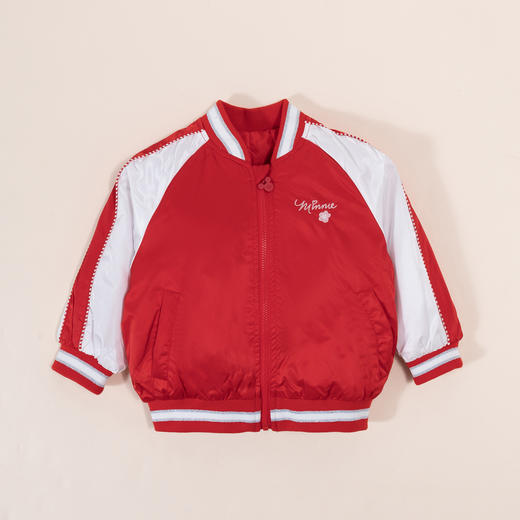 【商场同款】秋冬女童棉服甜心米妮缎面拼色绣花夹棉外套防风保暖上衣棒球服214DS0222 商品图2