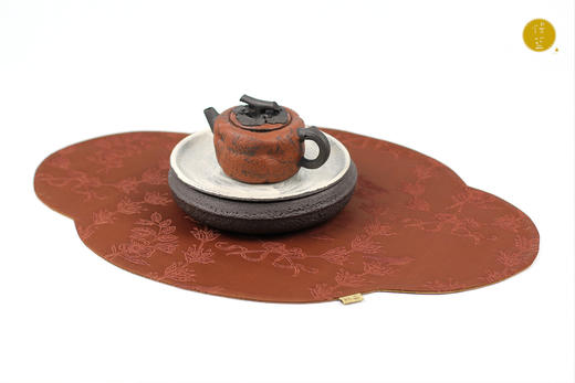 慢蓝刺绣椭圆 双面香云纱海棠 41*28cm 商品图6