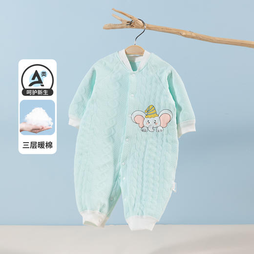 婴儿秋冬季衣服夹棉连体衣新生儿宝宝衣服哈衣FB4CL002 商品图5