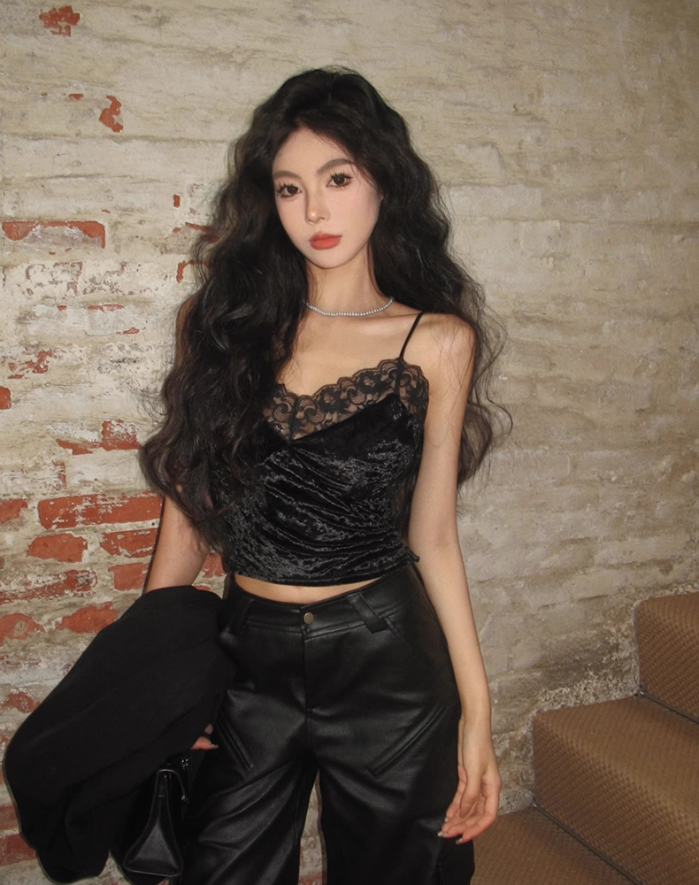 【买一送一 】金丝绒蕾丝小吊带 超美精美蕾丝花边 高弹舒适缝内搭吊带 透气润肤