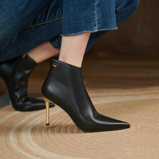 尖头细高跟鞋牛皮时装靴时尚短靴CWCD-CW127-2 商品图3