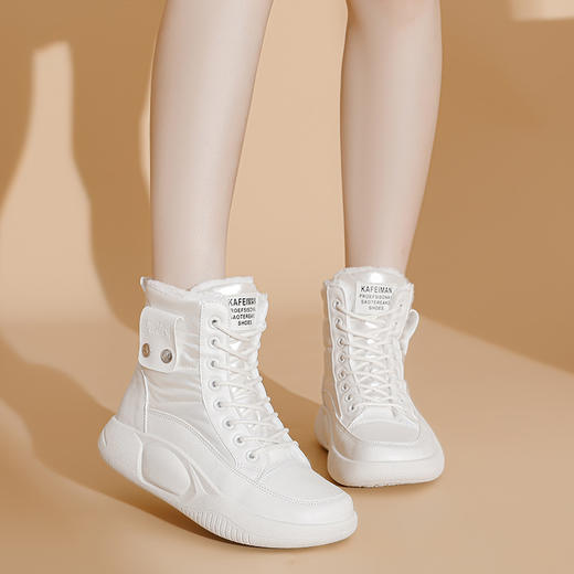 【百搭雪地靴】加厚绒毛 超纤皮+羽绒布 显高后跟 版型偏小 建议拍大一码！ 商品图0