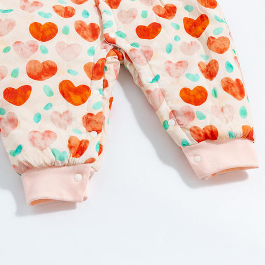 贝贝怡童装秋冬夹棉保暖女宝可爱前开连体衣新生儿外出服224L2012 商品图7