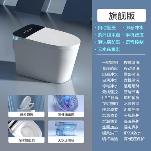 德国轻智能马桶虹吸坐便器无水压限制一体式自动杀菌 自动翻盖 紫外线杀菌 商品图0