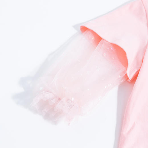 【商场同款】迪士尼童装女童长袖T恤假两件春秋网纱拼接袖子中小童灰姑娘上衣221DS0406 商品图3