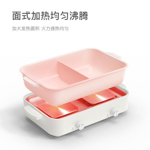 olayks欧莱克4L电火锅家用多功能煎炒分控速沸电热不粘分体鸳鸯锅 商品图1