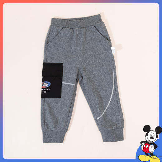 【商场同款】秋冬新款男童时尚米奇印花工装长裤中大童卫裤学生束脚裤223DK0402 商品图2