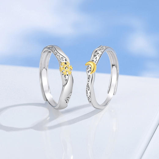 【雪月年华】S925银陨石坑情侣对戒【JHY-C000651BX】 商品图4