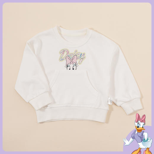 【商场同款】迪士尼童装女童套头卫衣春秋中小童女孩黛丝宝宝印花圆领上衣221DS0482 商品图2