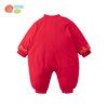 贝贝怡夹棉连体衣加厚秋冬款新年满月防寒保暖时尚红色爬行服哈衣214L502 商品缩略图7