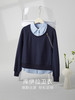 【年终特卖】熙世界设计感斜拉链假两件卫衣女时尚洋气衬衫领拼接上衣2025秋 商品缩略图2