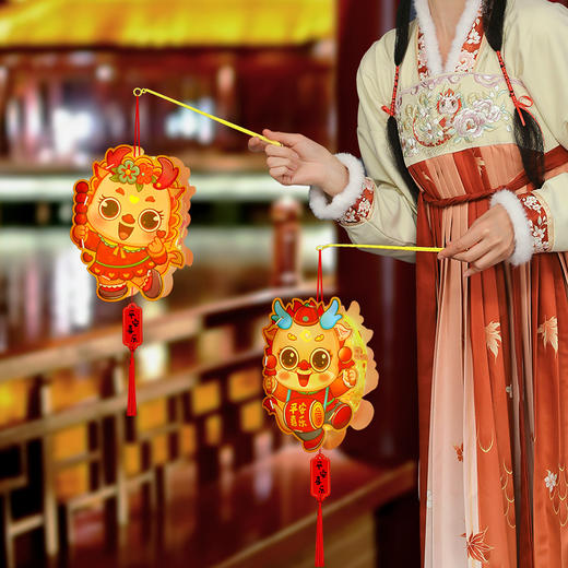 【9.9抢10个❗️新年国风投影灯笼】蛇年限定，小手一挥，快乐绽放，元旦儿童手工制作DIY新款走马灯幼儿园手提发光， 商品图2