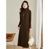 秋冬季新款内搭连衣裙，开叉加长款过膝长袖高领加厚针织裙CC-J-455 商品缩略图2