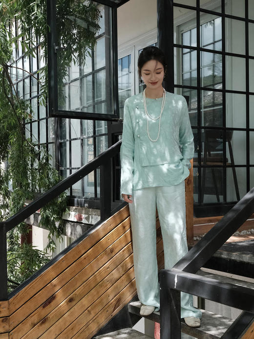 盛唐牡丹 |真丝花罗莺歌蝶舞女裤 商品图8