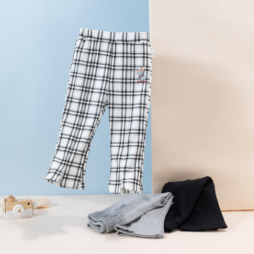 【商场同款】迪士尼童装女童长裤春秋款中小童女孩小飞象格子休闲裤子喇叭裤221DK0261 商品图3