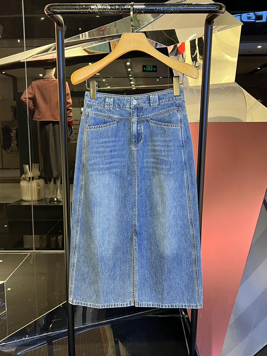 女士开叉牛仔半裙 商品图0