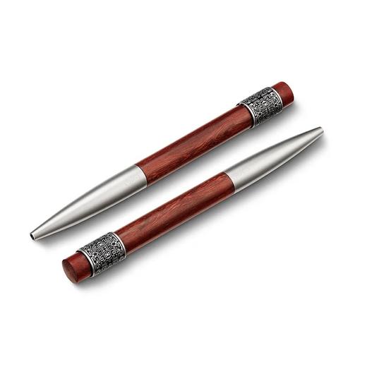 笔下 轮回小叶紫檀中性签字笔转经转筒解减压转运送礼品笔原创国潮男女高档商务办公礼物礼盒装送手工笔套 商品图5