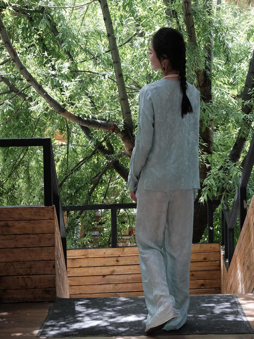 盛唐牡丹 |真丝花罗莺歌蝶舞女裤 商品图9