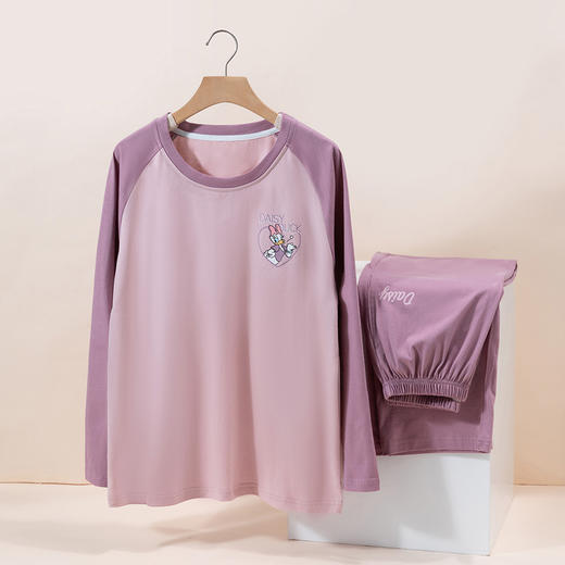 迪士尼新款纯棉家居服套装长袖长裤睡衣两件套插肩袖可外穿百搭打底ZD3CY003 商品图12
