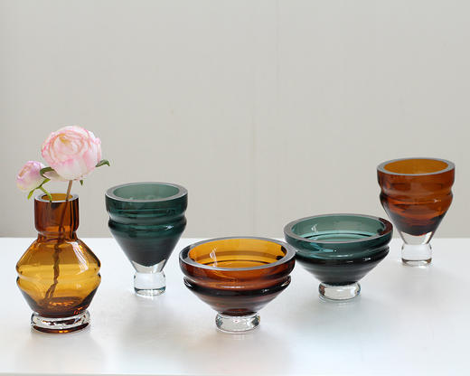 轻奢创意几何加厚玻璃花瓶鲜花干花客厅餐桌酒店软装家居简约摆件 商品图3