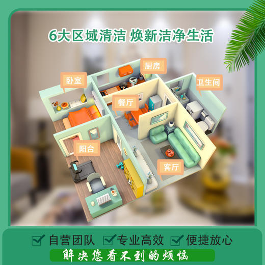【常州家政】168！日常保洁3小时 预约时间烦请填写24小时后 工作人员与您联系 czoy 商品图1