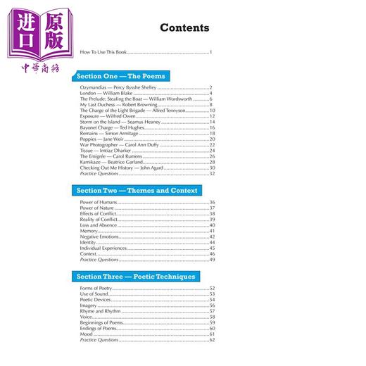 【中商原版】GCSE English AQA Poetry Guide Power & Conflict Anthology inc Online Edition Audio &Quizzes 商品图1