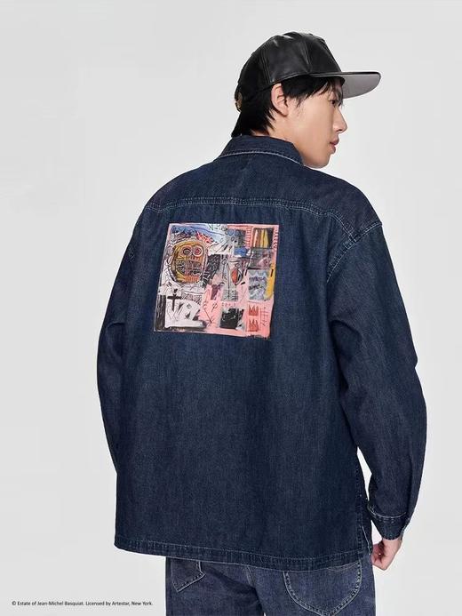 【云粉节】6楼LEE【Basquiat联名】舒适版中深蓝半开门襟男牛仔衬衫 吊牌价999元 商品图1