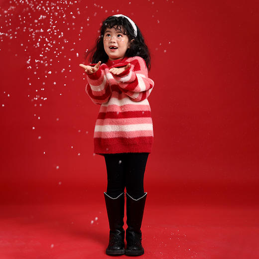 AVANN 儿童一体绒仿水貂毛节日限定毛衣7900 商品图2