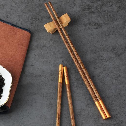小额批发合金筷金属头鸡翅木筷子红木筷实木筷礼品筷国风家用筷子 商品图2
