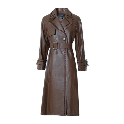 EITIE爱特爱冬季新款复古气质修身显瘦中长款羊皮大衣皮衣7293904 商品图5