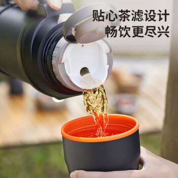 九阳（Joyoung）旅行壶保温壶304不锈钢大容量保温瓶真空户外水壶黑色2L 商品图6