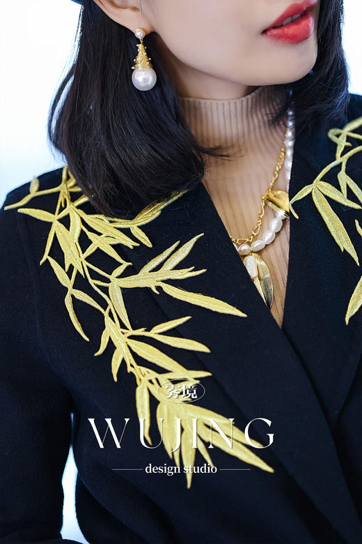 【雾境定制】限量款黑金锦竹霸气女王羊绒大衣 3203093 商品图8