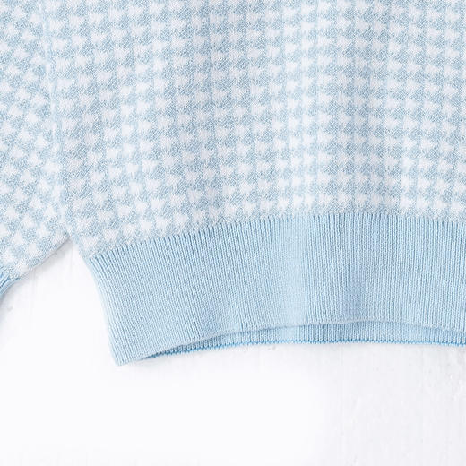 【商场同款】迪士尼童装女童针织套头上衣千鸟格毛衣保暖中小童小香风翻领毛衫214DS0352 商品图4