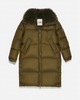 Yves Salomon - Down Coat Technical Fabric/Lg Hair Lamb - Hunter Green - 女装 - 羽绒大衣 - 墨绿 商品缩略图0