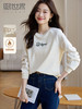 【年终特卖】熙世界美式慵懒chic卫衣女2025秋季新款宽松休闲字母绣花套头上衣 商品缩略图0