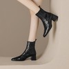 【预售5天】羊皮瘦瘦靴女短筒英伦风休闲厚底短靴潮流女靴HB&Z316 商品缩略图3